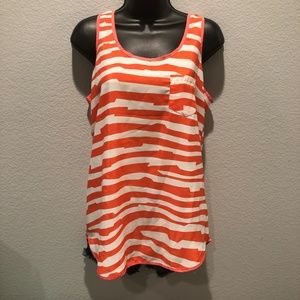SOLD! Sleeveless Coral and White Tank